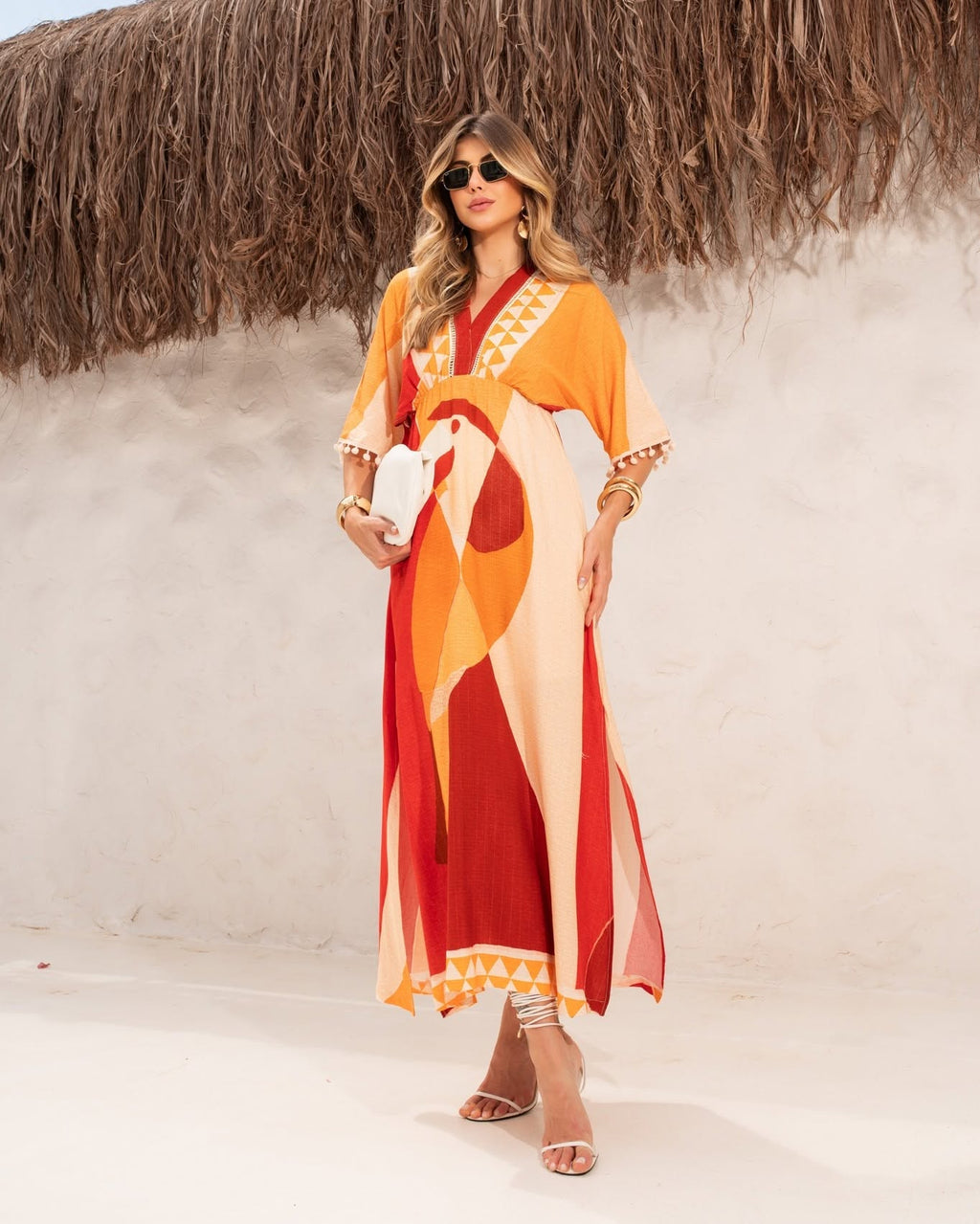 Tropicália colourful Brazilian maxi dress full length